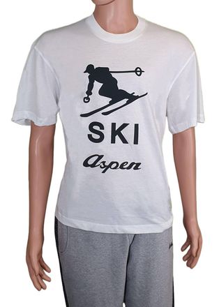 Bally Unisex Ski Aspen Graphic T-Shirt In Bone
