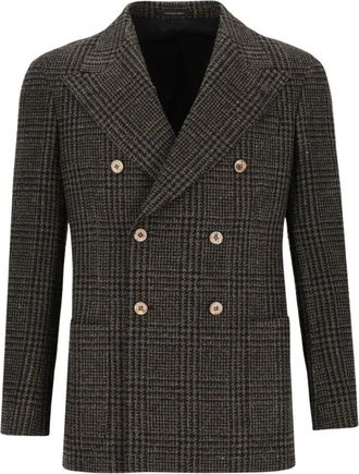 Gabriele Pasini Blazer Doppiopetto a Quadri - - Jackets - Uomo - Marrone - L