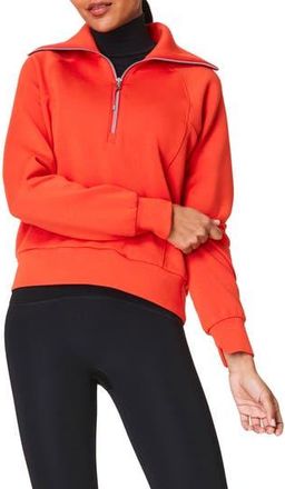 Spanx AirEssentials Half Zip Sweatshirt in Poppy at Nordstrom Rack, Size X-Small
