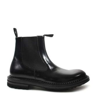 Green George Chelsea Boots, male, Black, 11 UK, Black Leather Beatles Trainers Made in Italy