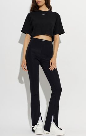 Off-white Ribbed Loose-fit T-shirt, Womens, Black