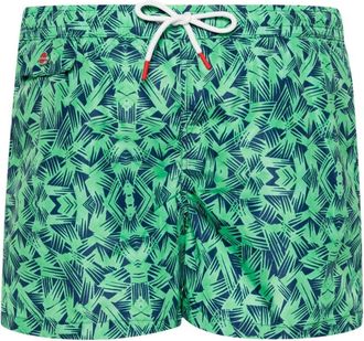 Kiton graphic-print swim shorts - men - Polyester - M - Green