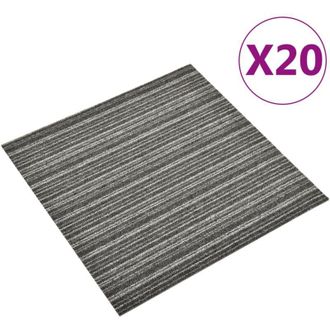 vidaXL Baldosa De Suelo De Moqueta 20 Uds 5m&sup2; 50x50cm Antracita Rayada Vidaxl