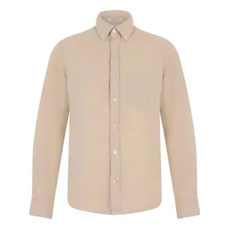 GANT Casual Shirts, male, Beige, Size: S Linen Shirt