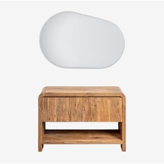 Sklum Conjunto De Mueble De Ba&ntilde;o En Madera De Acacia Vacry Sklum