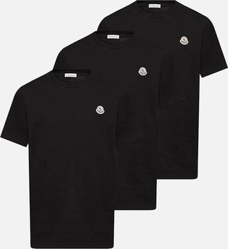Moncler Mens 3 PACK ARCHIVE LOGO T SHIRT - Black - Size: 44