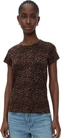 Rag & Bone Womens All Over Leopard Tee, Brown Multi