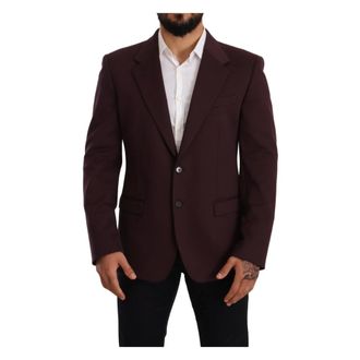 Dolce & Gabbana Indigo Cotton Slim Blazer Jacket - male - Dolce & Gabbana - Blazers - Purple - L - Suits