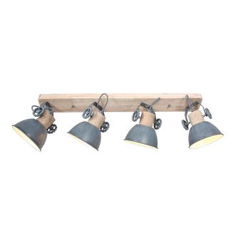 Steinhauer Mexlite - Foco - Gearwood - Gris - Metal Madera De Caucho - Foco