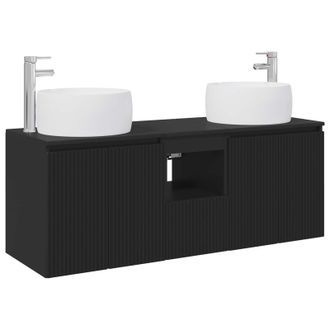 vidaXL Juego De Muebles De Ba&ntilde;o 3 Uds. Negro 49,5 X 44,5 X 66 Cm Vidaxl