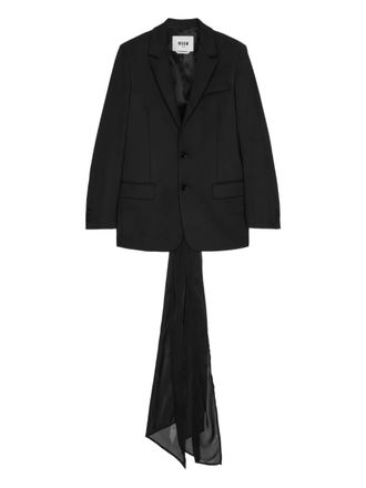 Msgm long-sleeve blazer - women - Fabric - 38 - Black