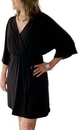 Ariella Kimono Style Dress With Belt In Black