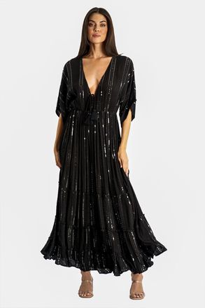 La Moda Clothing Selvaggio Maxi Black Robe Dress