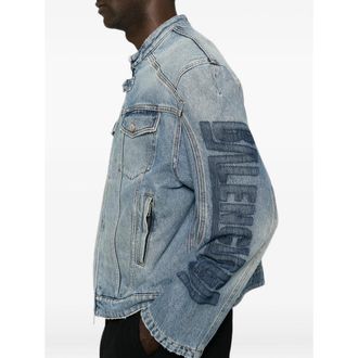 Balenciaga Blue Washed Denim Jacket - Blue
