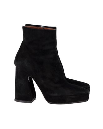 Proenza Schouler Pre-owned Womens Block Heel Platform Boots in Black Suede - Size EU 36
