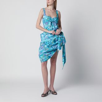 Chlo&eacute; Abito midi bustier a portafoglio in cotone multicolor