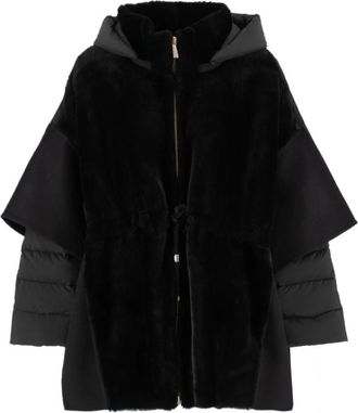 Moorer Sheepskin Collar Jacket - Dames - Winterjassen - Zwart - S - Jassen