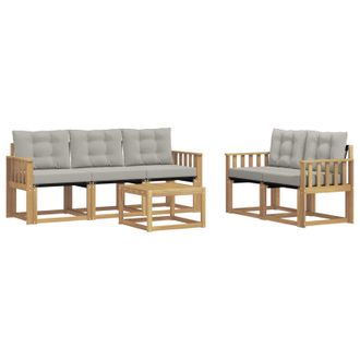 vidaXL Conjunto De Sof&aacute;s De Exterior 6 Pcs Blanco Y Gris Claro Vidaxl