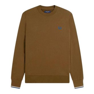 Fred Perry Hoodies & sweatvesten, Heren, Bruin, XL, Katoen, Crew Neck Sweatshirt