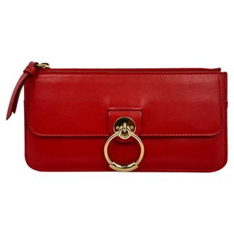 Chlo&eacute; Chlo&eacute; Tess portemonnee met rits, lange uitvoering, in rood leer