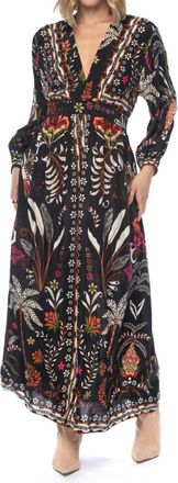 Tolani Puja Palm Tree Dress In Black