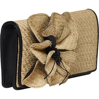 Anne Fontaine Raffia Flower Shoulder Bag in Natural at Nordstrom