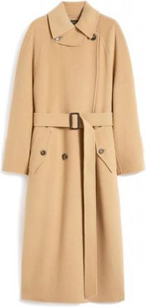 Max Mara Cadine Coat - Dames - Jas met riem - Beige - M - Wol - Jassen