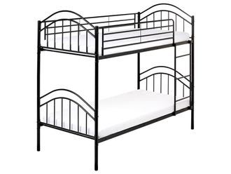 Beliani Litera de metal negro 90x200