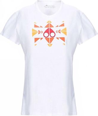 Moose Knuckles Womens Trippy Logo Tshirt In White