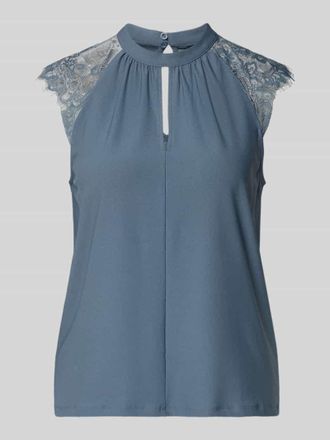 Vero Moda Regular Fit Blusentop mit Spitze Modell MILLA in Bleu, Gr&ouml;&szlig;e M