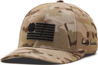 Black Clover Clover Nation 30 Snapback Adjustable Hat Baseball Caps Tan Camo Hat/Black Flag, Polyester
