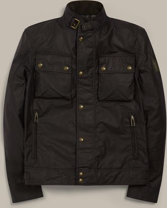 Belstaff Racemaster Icon Jacket Mens Waxed Cotton Black Size UK 34