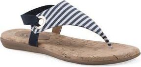 White Mountain Lifeway Slingback Sandal in Navy/White/Stripe/Fab at Nordstrom Rack, Size 9.5