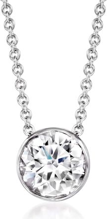 Ross-Simons Bezel-Set Lab-Grown Diamond Necklace in 14kt White Gold