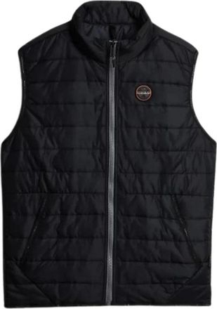 Napapijri Ge&iuml;soleerd Mouwloos Jack - Heren - Bodywarmers - Zwart - L - Leer - Jassen