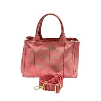 Prada Pre-owned Tote Bags, female, Pink, Size: ONE SIZE Pre-owned Canapa 2way handbag