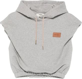 Fendi Hoodies & sweatvesten, Dames, Grijs, M, Katoen, Sweatshirt