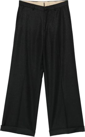 Luigi Bianchi Mantova glitter-embellishment tailored trousers - Black
