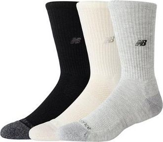 New Balance Unisex Active Premium Crew 3 Pack en Negro/Blanco, Poli&eacute;ster, Talla XL