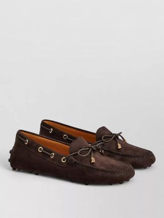 Tod's suede gommino loafers slip on bow