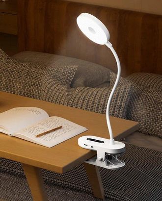 OEM L&aacute;mpara De Mesa Con Espejo De Maquillaje Led, L&aacute;mpara De Escritorio Recargable Con Pinza, Ajustable, Para El Hogar, El Dormitorio Y La Lectura