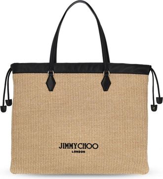 Jimmy Choo London Drawstring Logo Embroidered Tote Bag