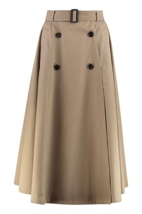 Burberry Beige Solid Midi Skirt