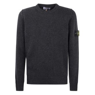 Stone Island Round-neck Knitwear, male, Gray, Size: L Crewneck Sweater