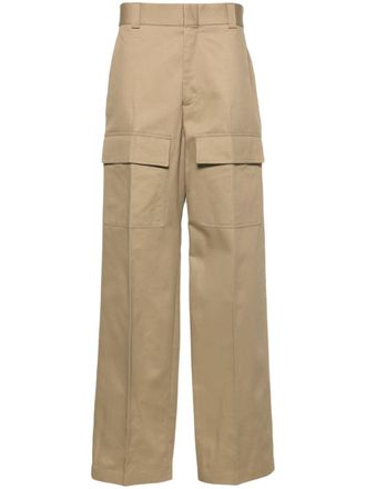 Gucci wide-leg cotton cargo trousers - Neutrals