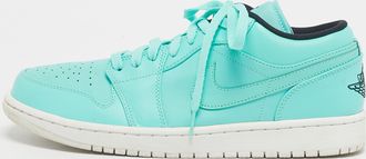 Air Jordan s Green Leather Jordan 1 Low Hyper Turquoise Sneakers