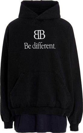 Balenciaga BB Be Different Patched T-Shirt Hoodie Black 720406TNVV11070