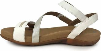 Aetrex Womens Gabby Adjustable Quarter Strap Sandal In White