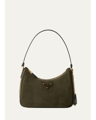 Prada Re-Edition 2005 Mini Suede Shoulder Bag