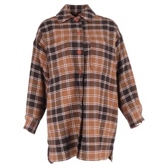 Chlo&eacute; See by Chlo&eacute; Geruite Flanellen Hemd in Bruin Wol